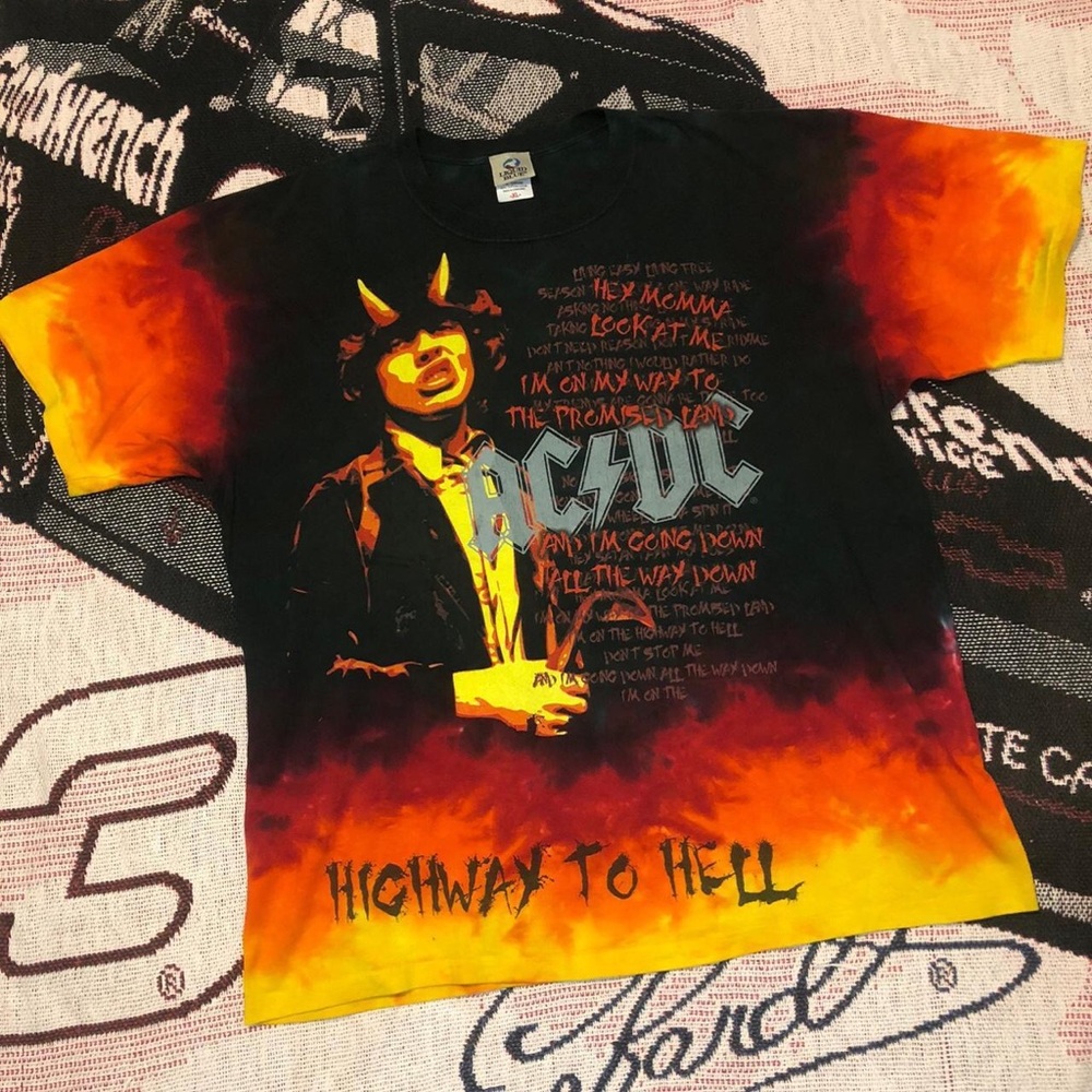 Liquid Blue AC/DC Highway to Hell Tie-Dye Tee